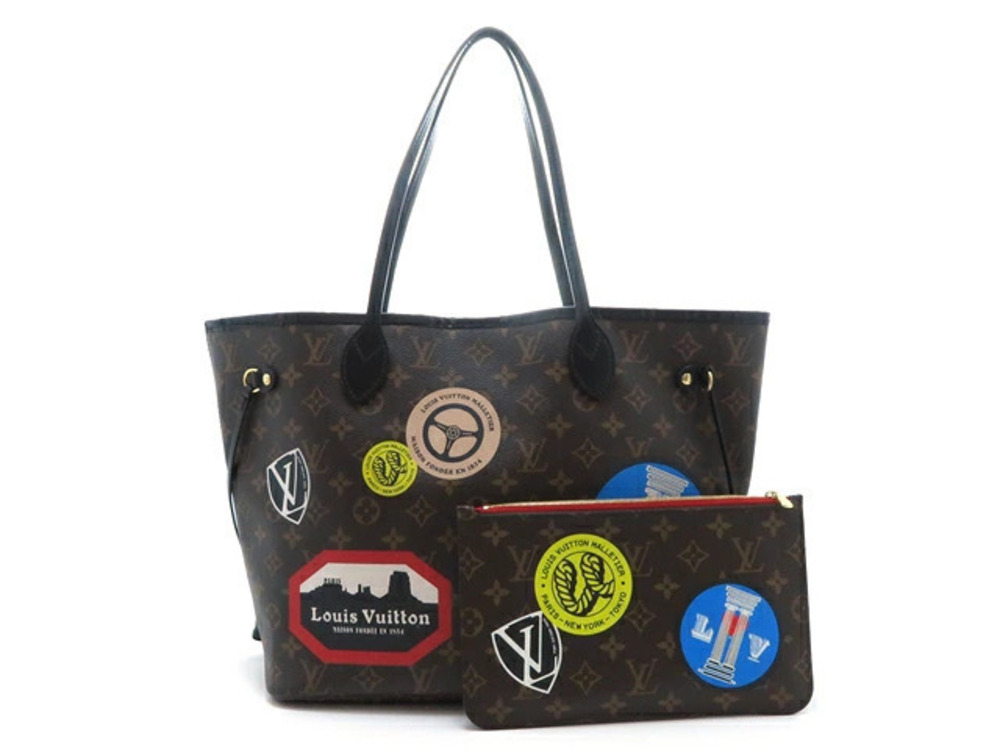 LOUIS VUITTON Neverfull Monogram World Tour Shoulder Tote Bag